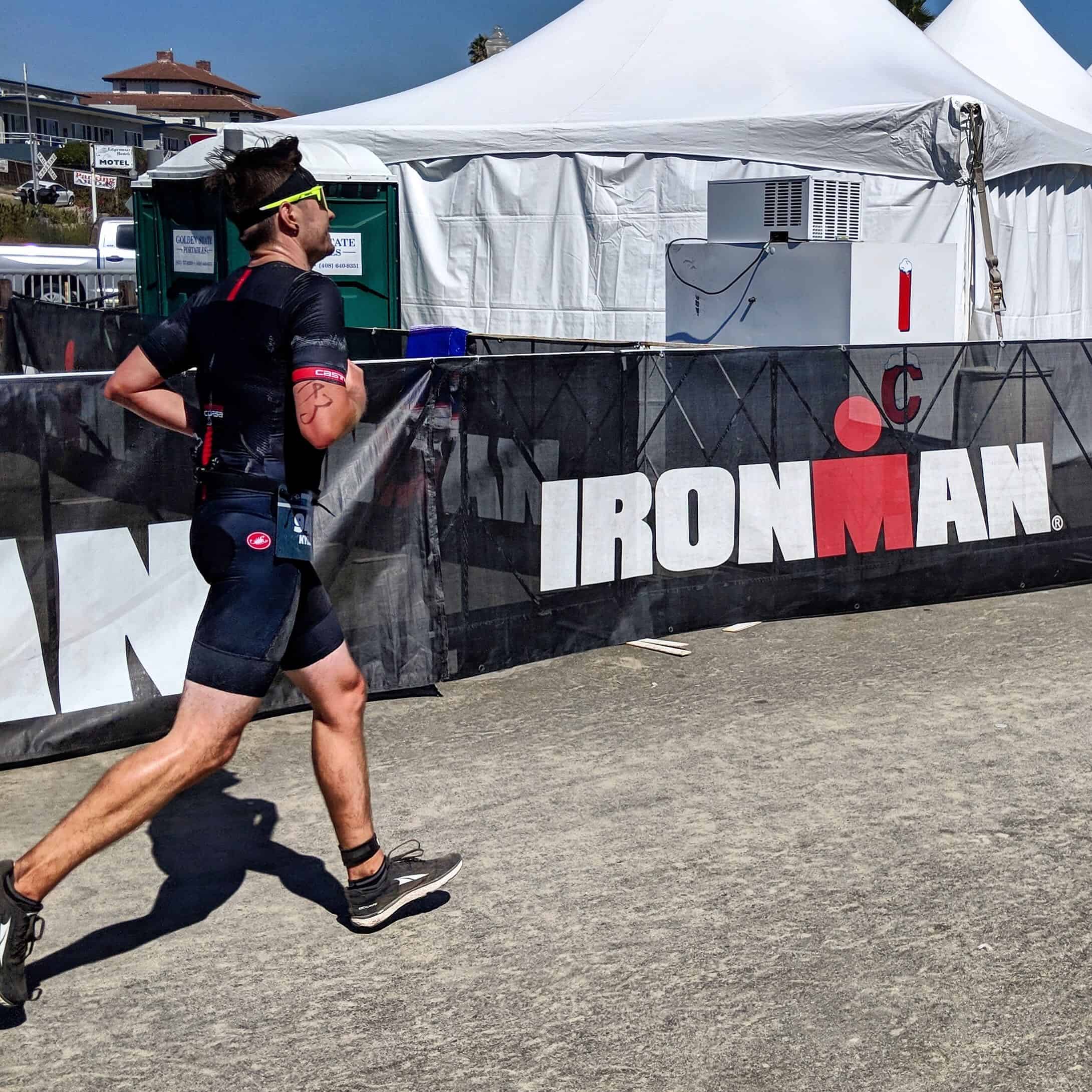 Kyle competing in triathlon
