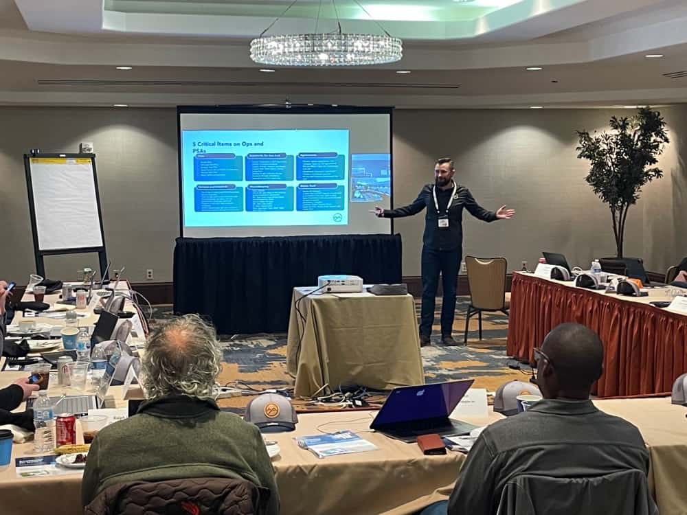 Kyle presenting to business owners
